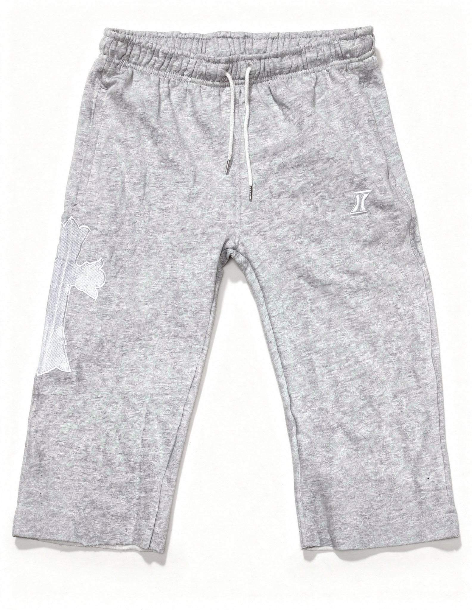 No Hands Capris (White on Grey)